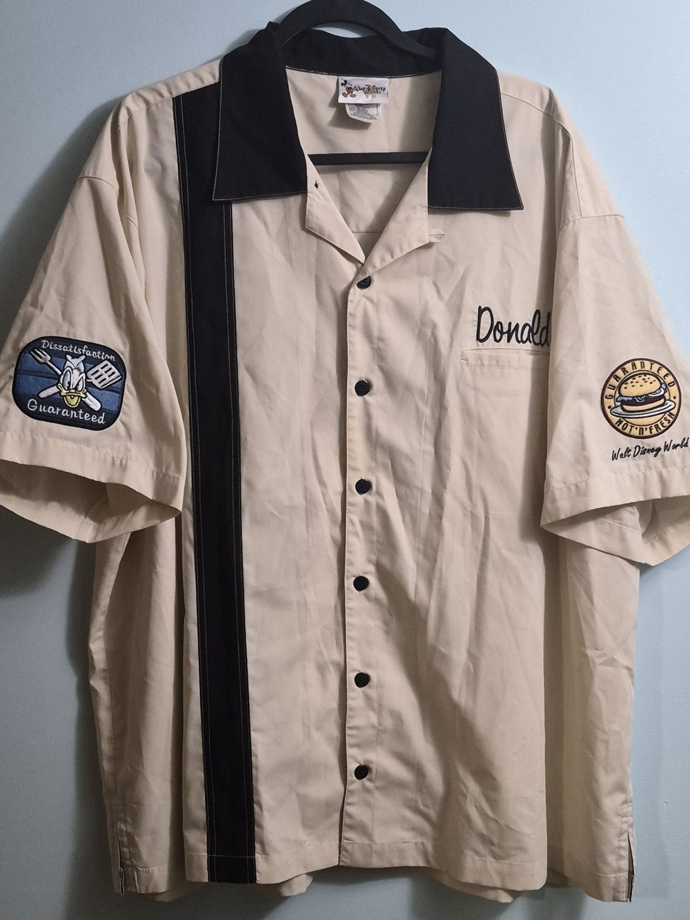 Vintage Disney Donald Duck Diner Bowling Shirt Disneyland Resort Y2K